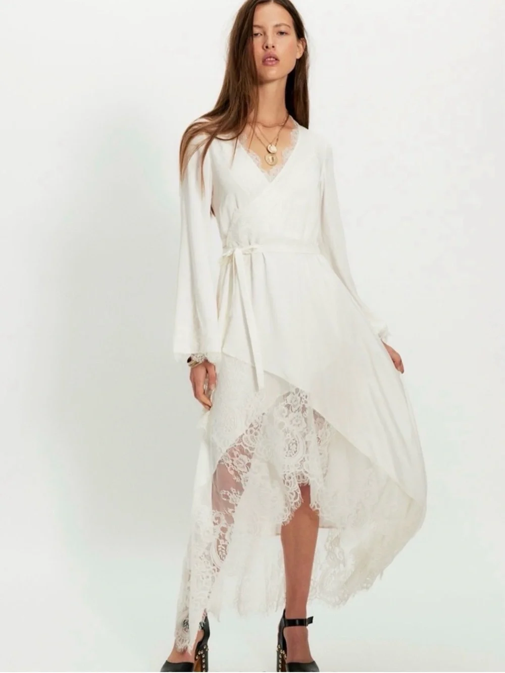 Nigel Preston Soho Wrap Long Sleeve Midi Dress